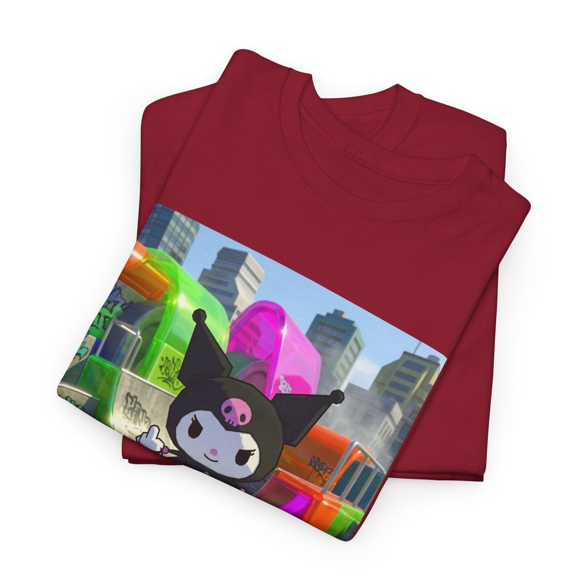 Skater Kuromi Giving The Finger Tee