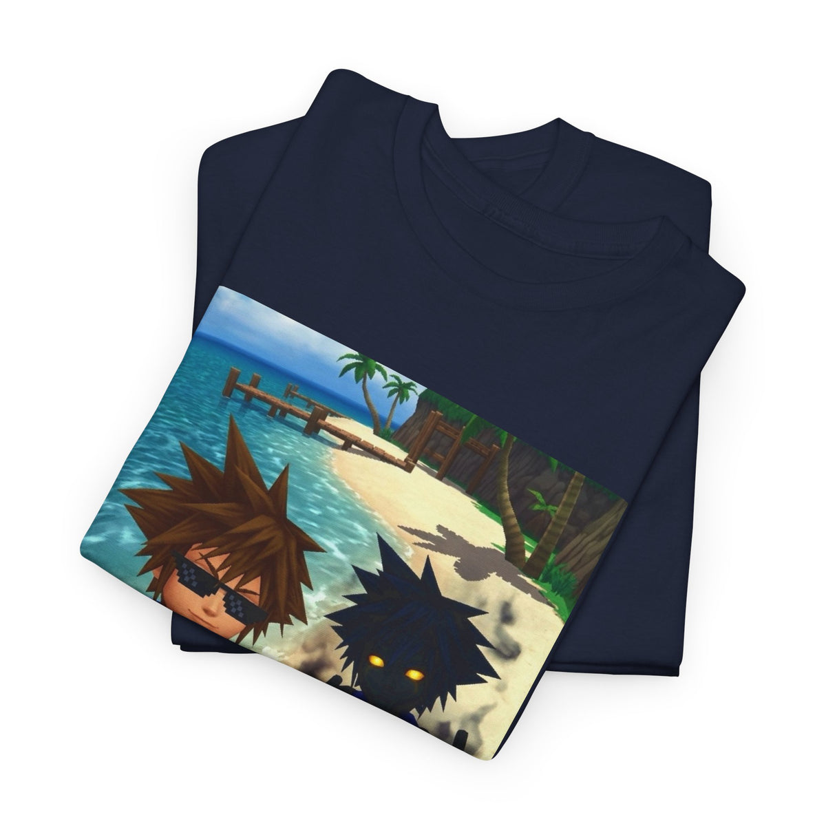 Sora And Dark Form Flipping Off At The Beach