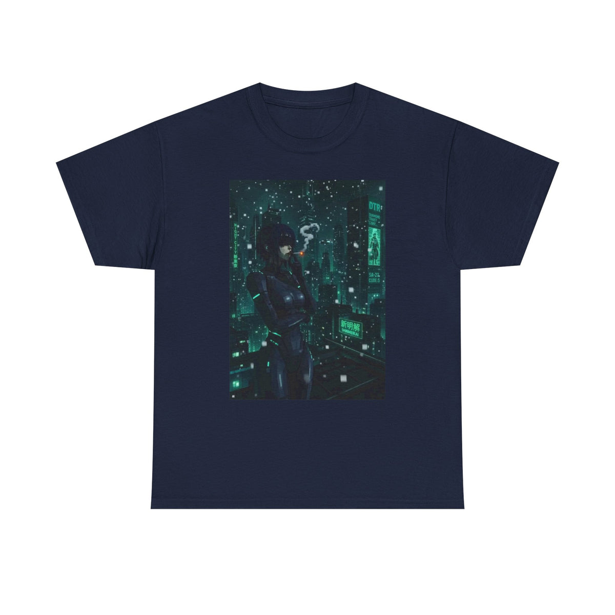 Cyberpunk Smoker In Neo-Tokyo Tee
