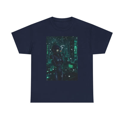 Cyberpunk Smoker In Neo-Tokyo Tee