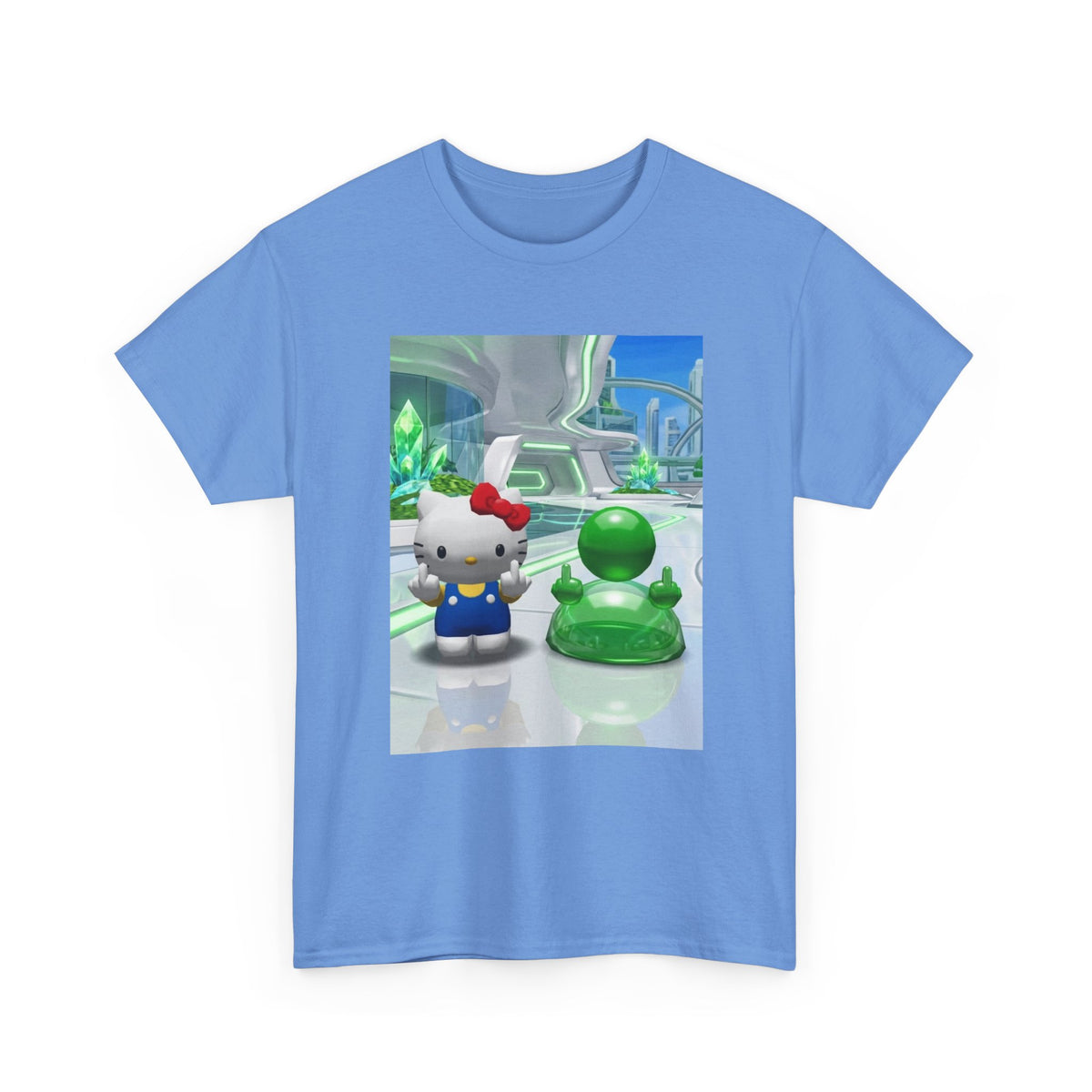 Hello Kitty And Green Blob Flipping The Bird