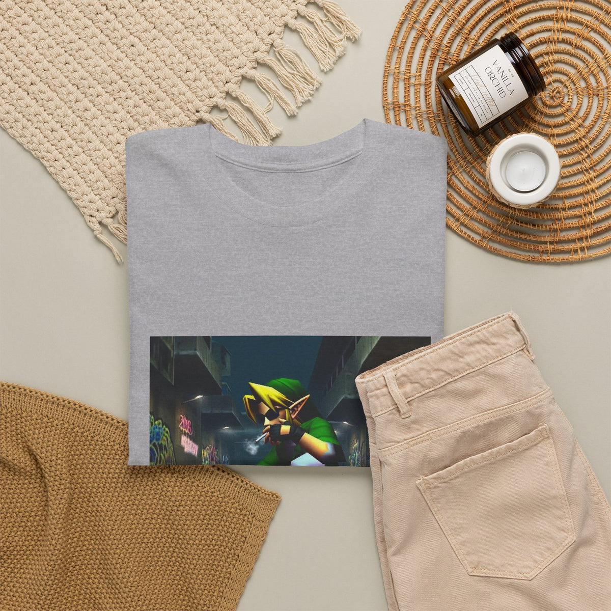 Street Link Smoking On Skateboard Tee
