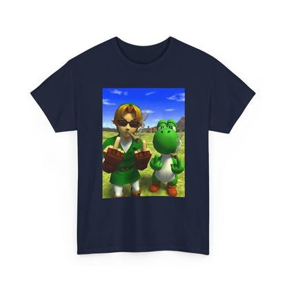 Link And Yoshi Flipping Off The World Tee