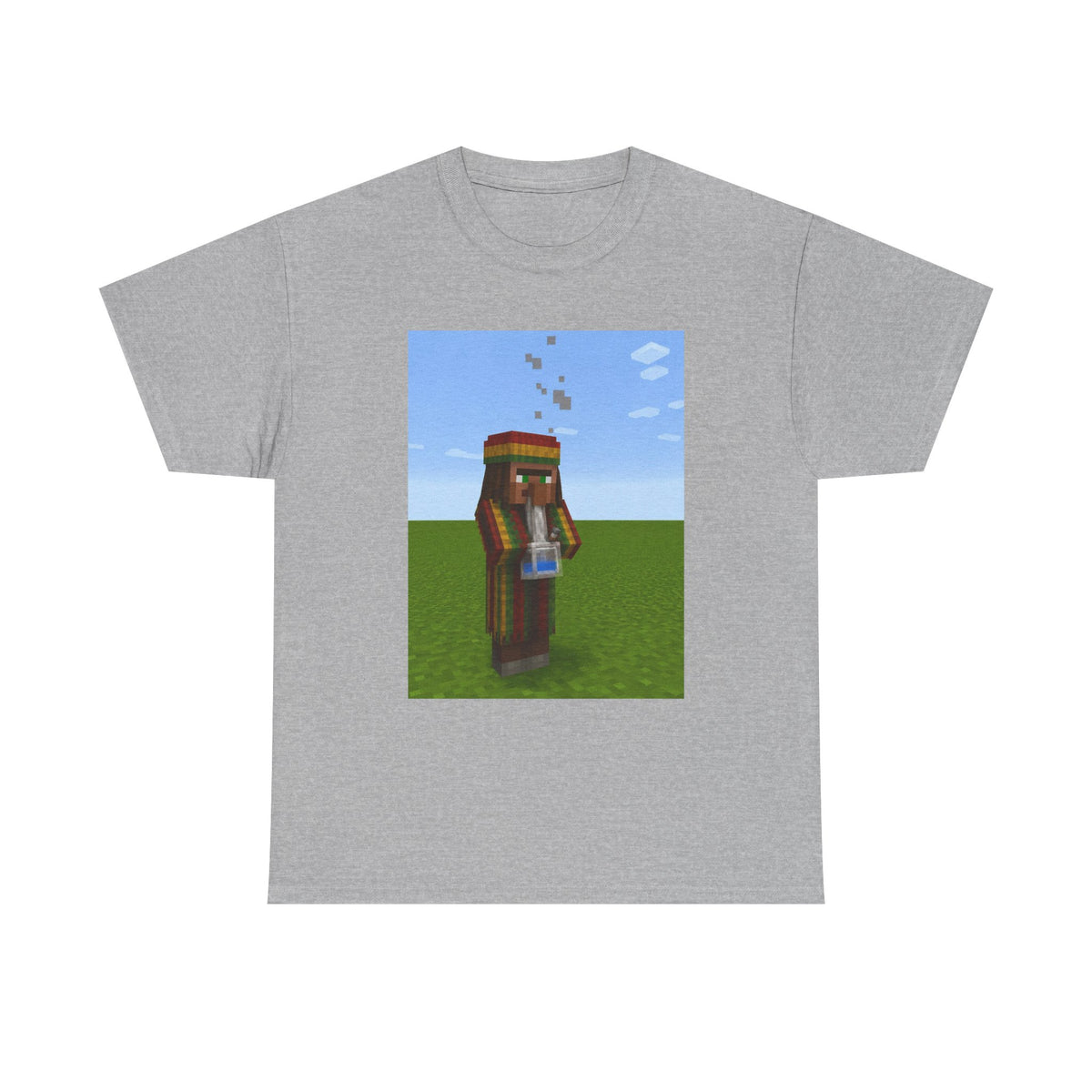 Rasta Minecraft Villager Smoking Tee