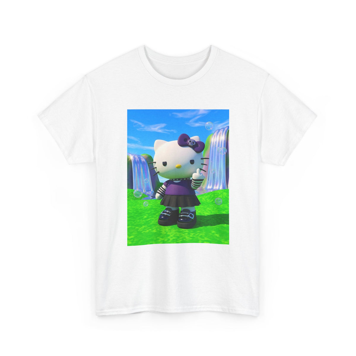 Goth Kitty Flipping Off In Wonderland