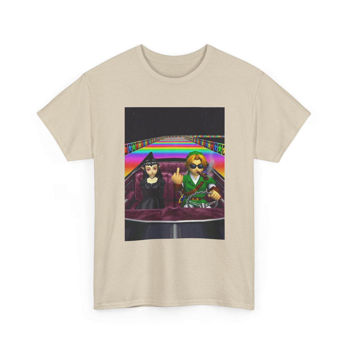 Link And Malon Driving Rainbow Road Tee