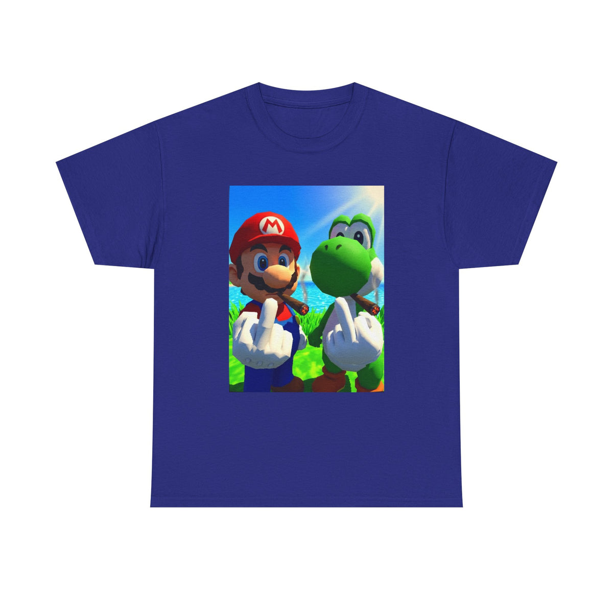 Mario And Yoshi Flipping The Bird