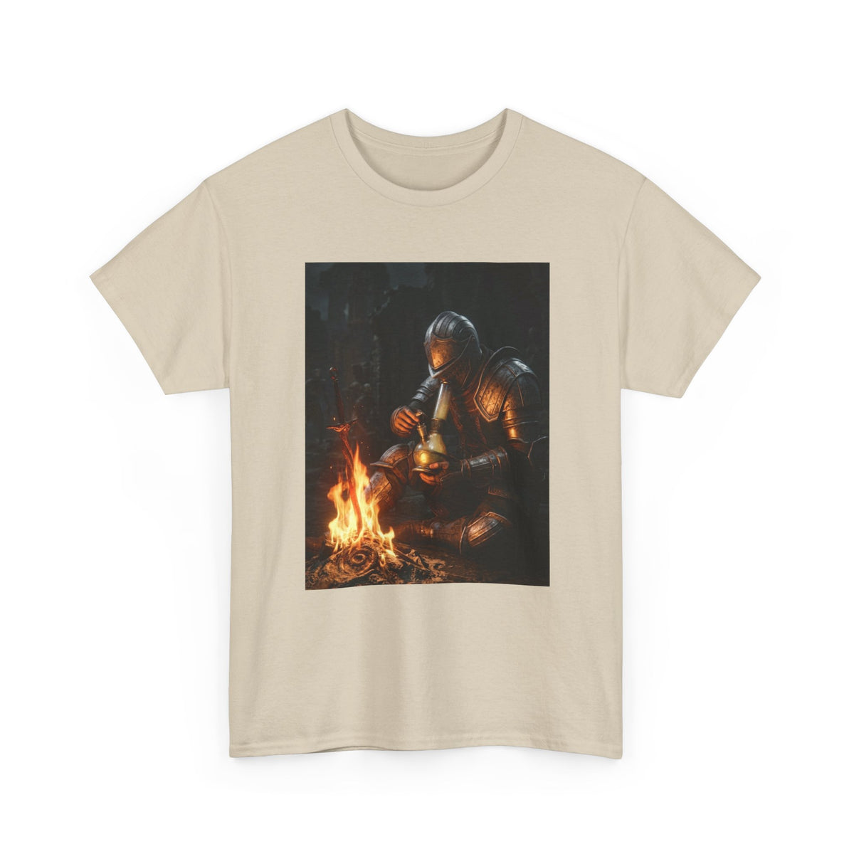 Knight Taking A Bong Break By Fire