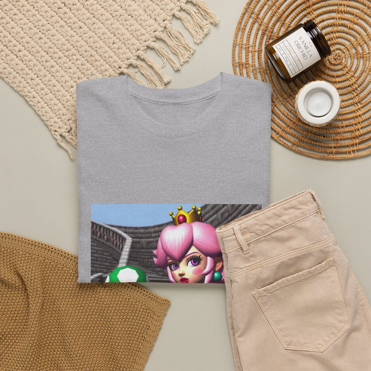 Goth Peach Holding A Green Mushroom Tee