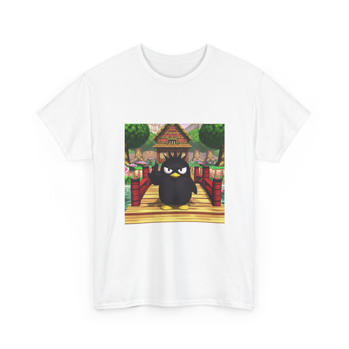 Grumpy Black Bird Flipping Off Tee