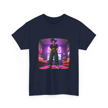 Goku Drip Standing Tall In Neon Room