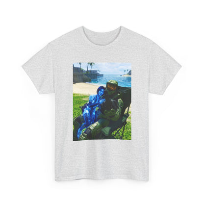 Master Chief And Cortana Beach Chill Tee