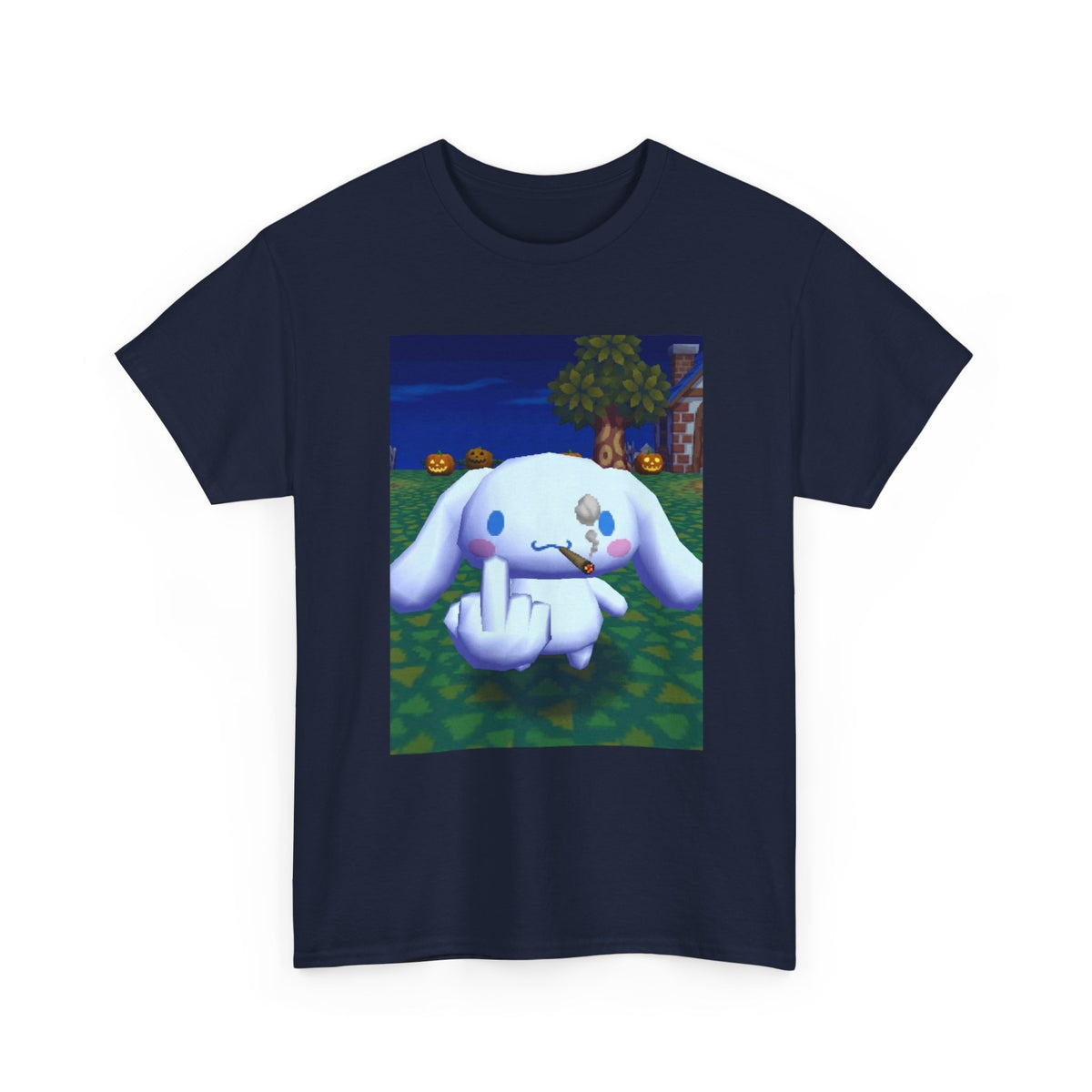 Cinnamoroll Smoking Blunt Flipping Bird Tee