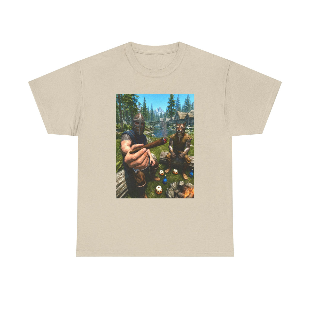 Dragonborn Khajiit Blazing In Skyrim Tee