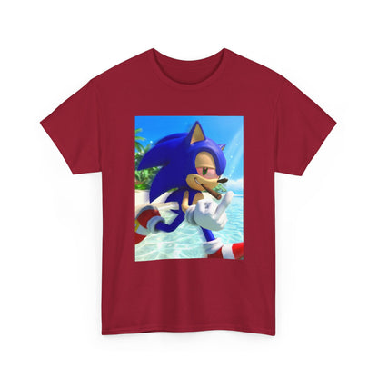 Sonic Smoking Blunt At Beach Tee