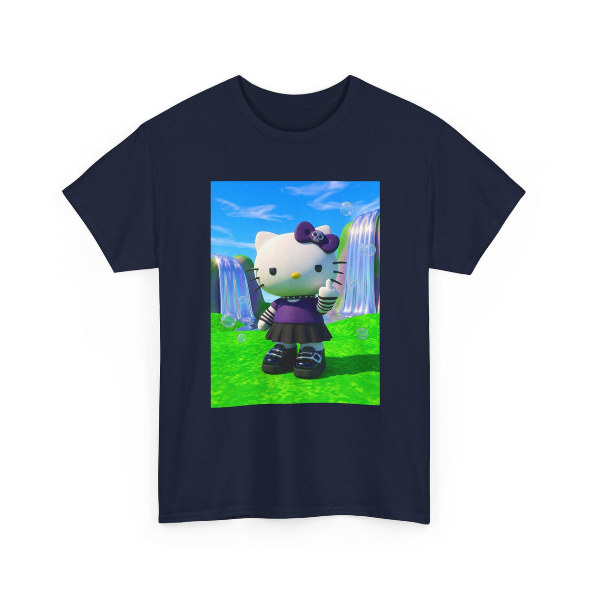 Goth Kitty Flipping Off In Wonderland