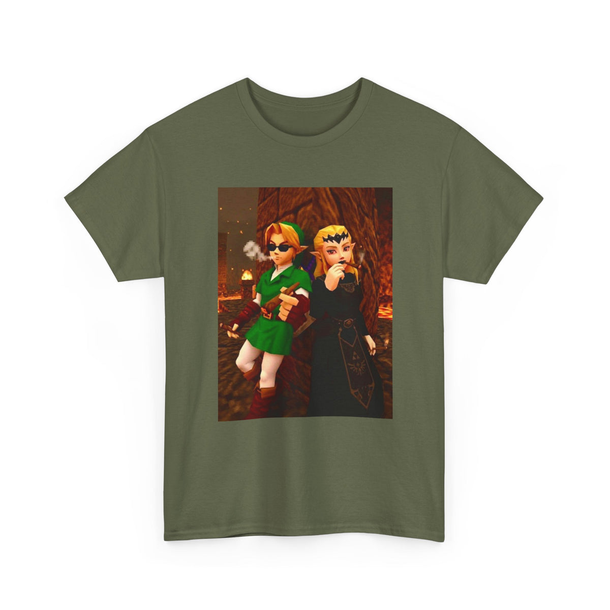 Link and Zelda Chillin' With Cigars Tee