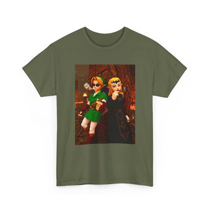 Link and Zelda Chillin' With Cigars Tee