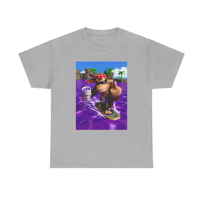 Diddy Kong Surfing Purple Lean Flipping Off Tee