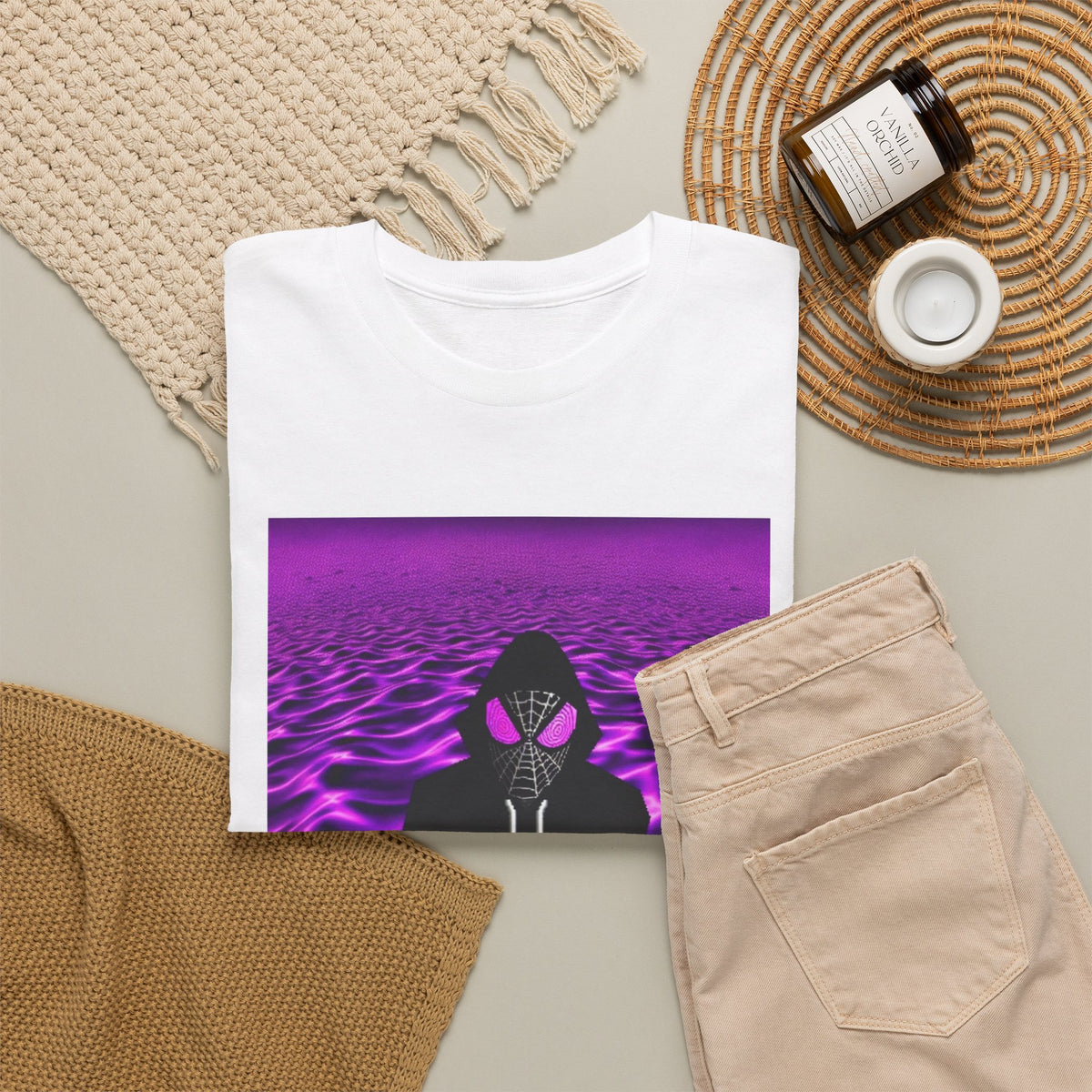 Spider-Hoodie With Purple Swirls Tee