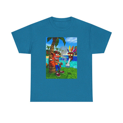 Crash Bandicoot Smoking With Aku Aku Tee