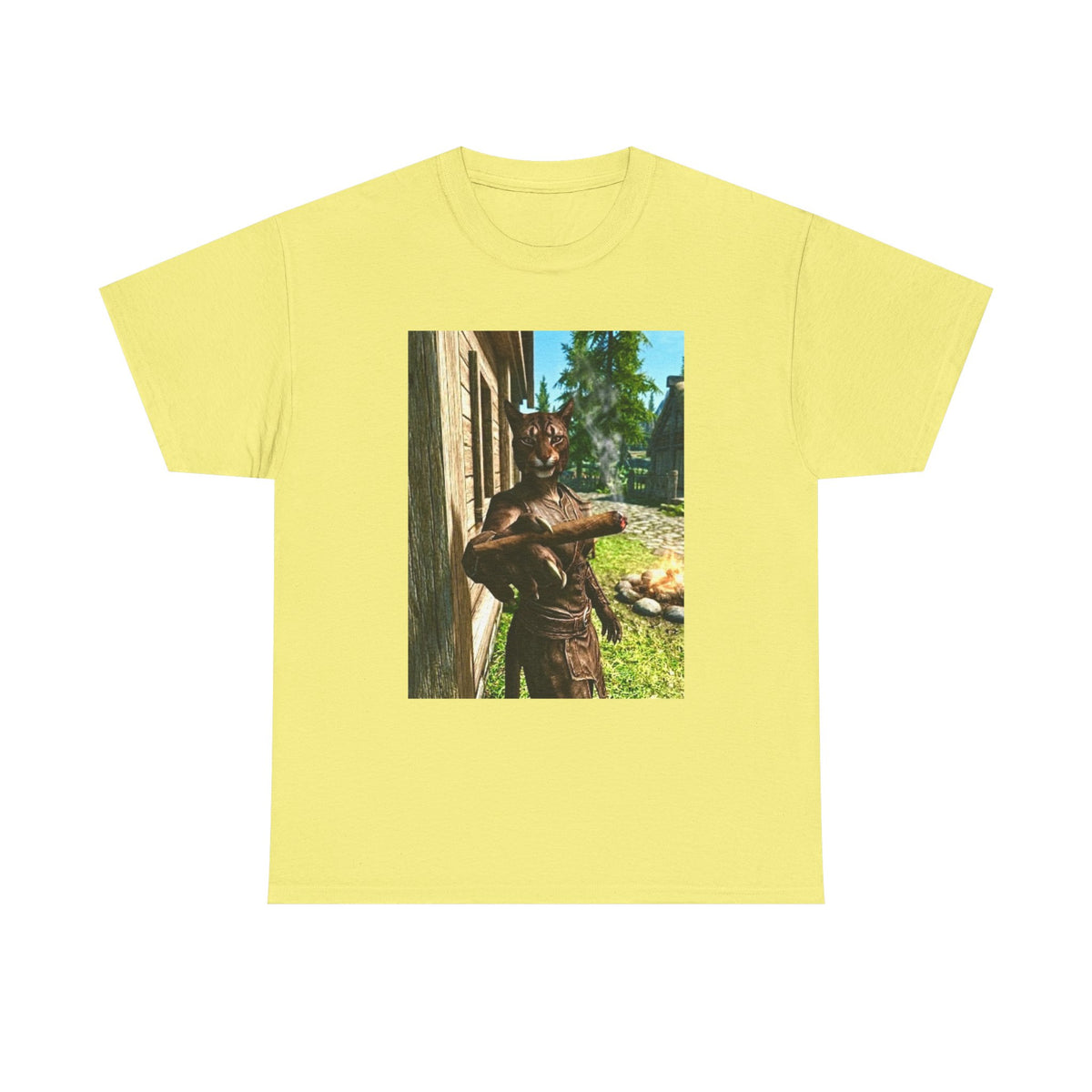 Khajiit Taking A Big Hit Tee