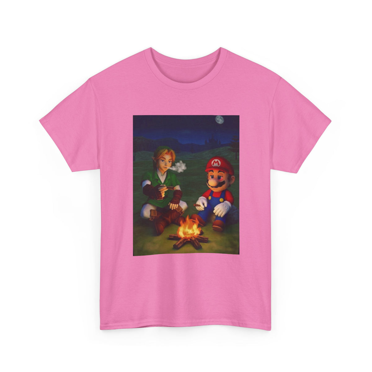 Link and Mario Campfire Smoke Session Tee