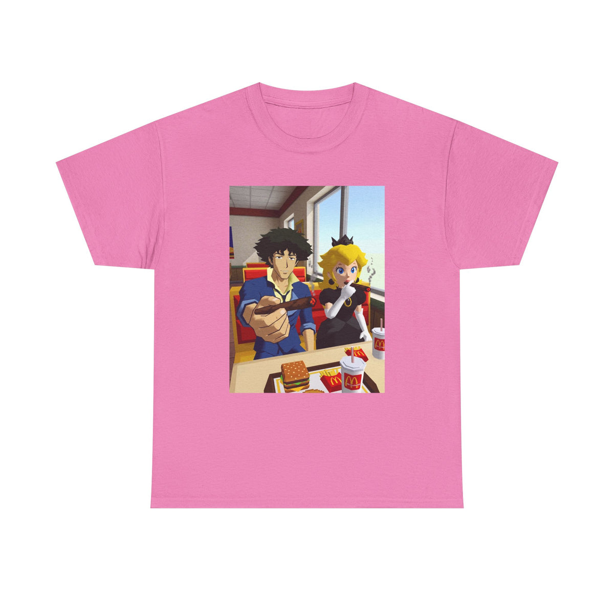 Spike and Peach Smoking Fast Food Tee (Design 3)