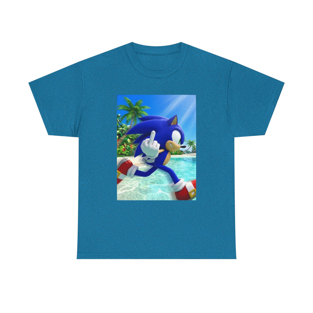 Sonic Flipping Off In Paradise Tee