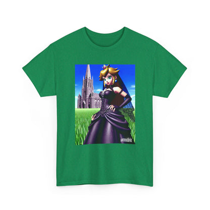 Gothic Princess Peach Posing Before Cathedral