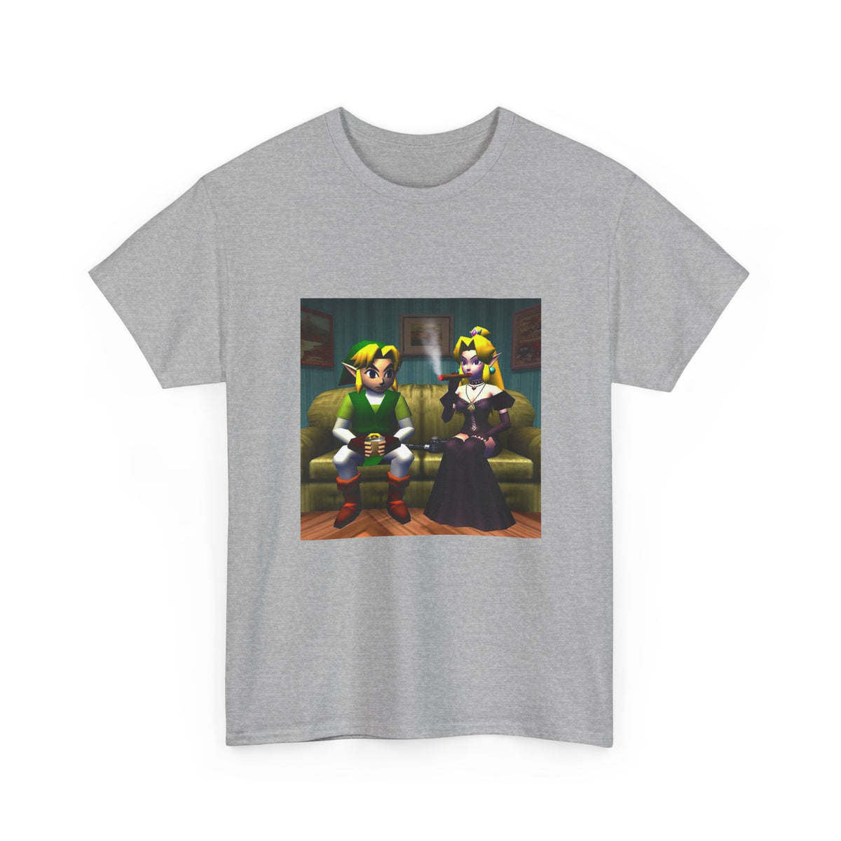 Link and Goth Peach Chillin' and Smoking Tee