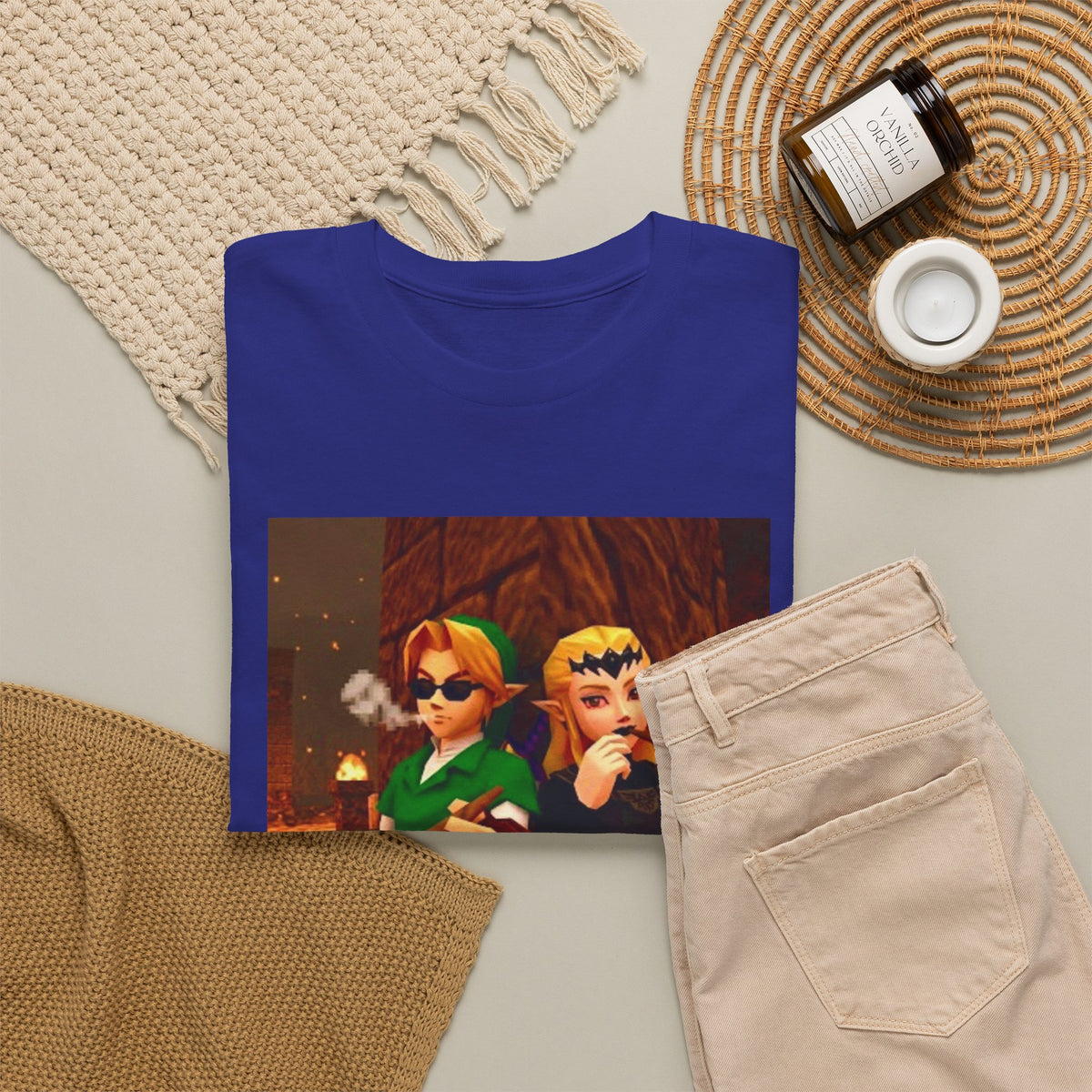Link and Zelda Chillin' With Cigars Tee
