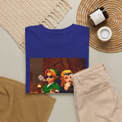Link and Zelda Chillin' With Cigars Tee