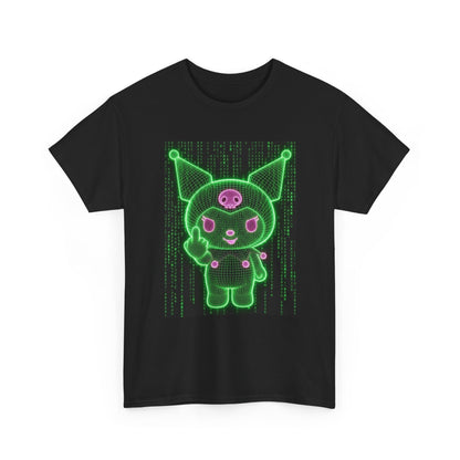 Wireframe Cyber Skull Bunny Flipping Off