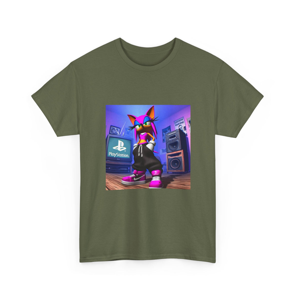 Pink Sonic-Style Character In Y2K Drip