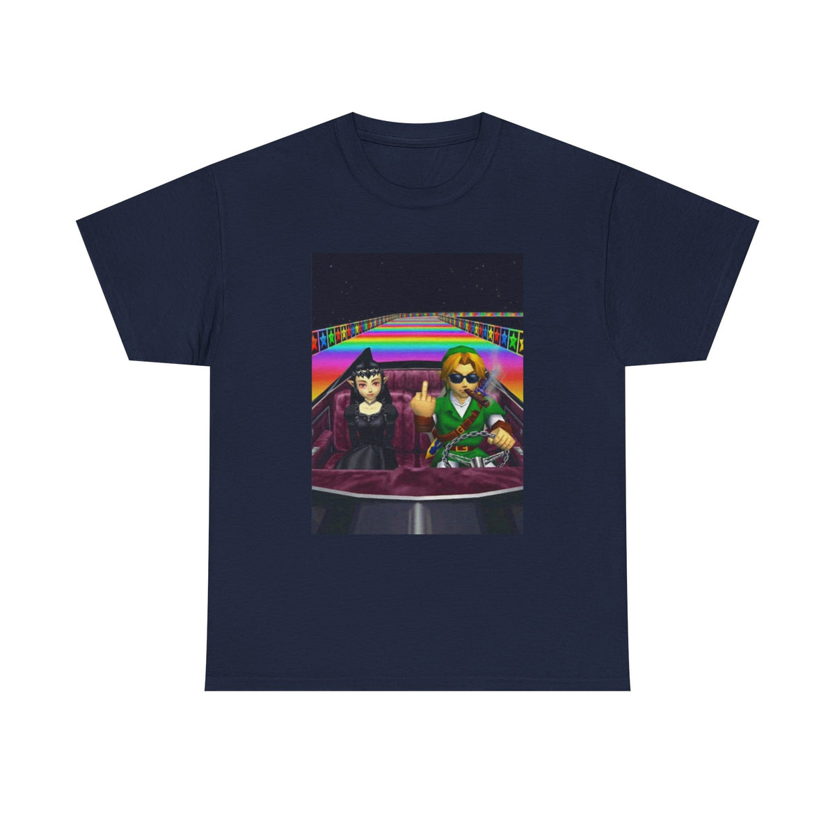 Link And Malon Driving Rainbow Road Tee
