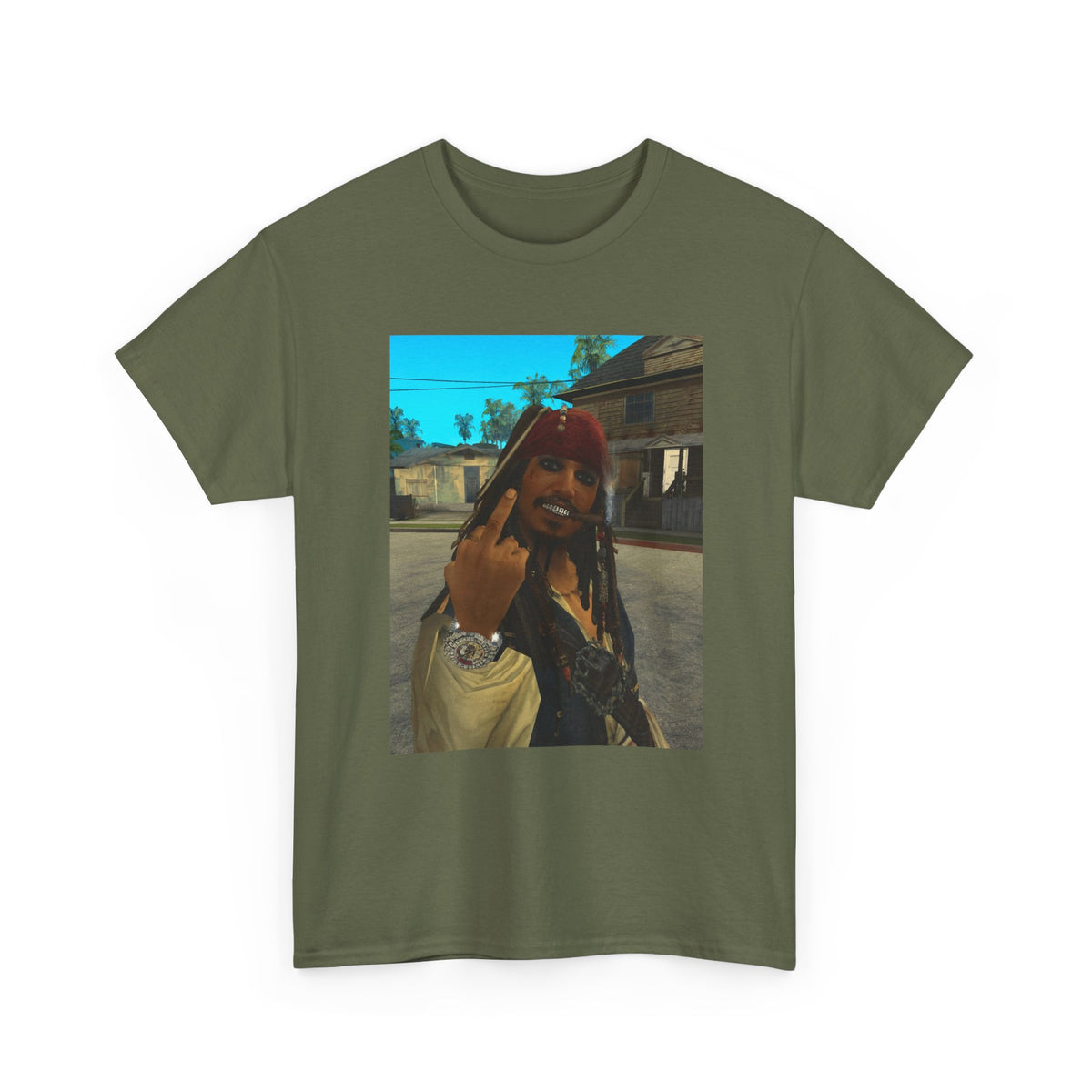 Gangster Jack Sparrow Flipping The Bird Tee