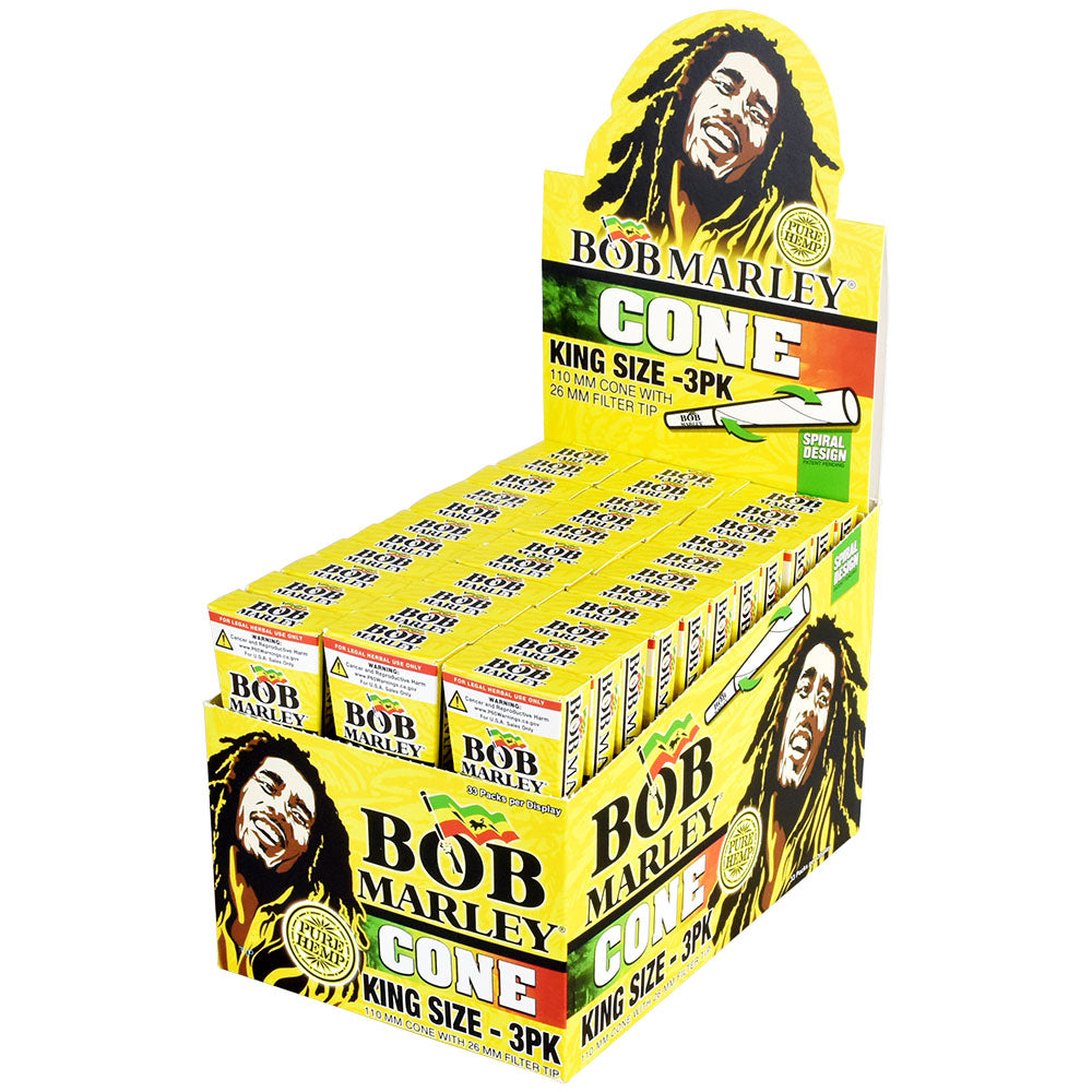 Bob Marley Hemp Pre-Rolled Cones 33pc - Eco-Friendly, Smooth Burn