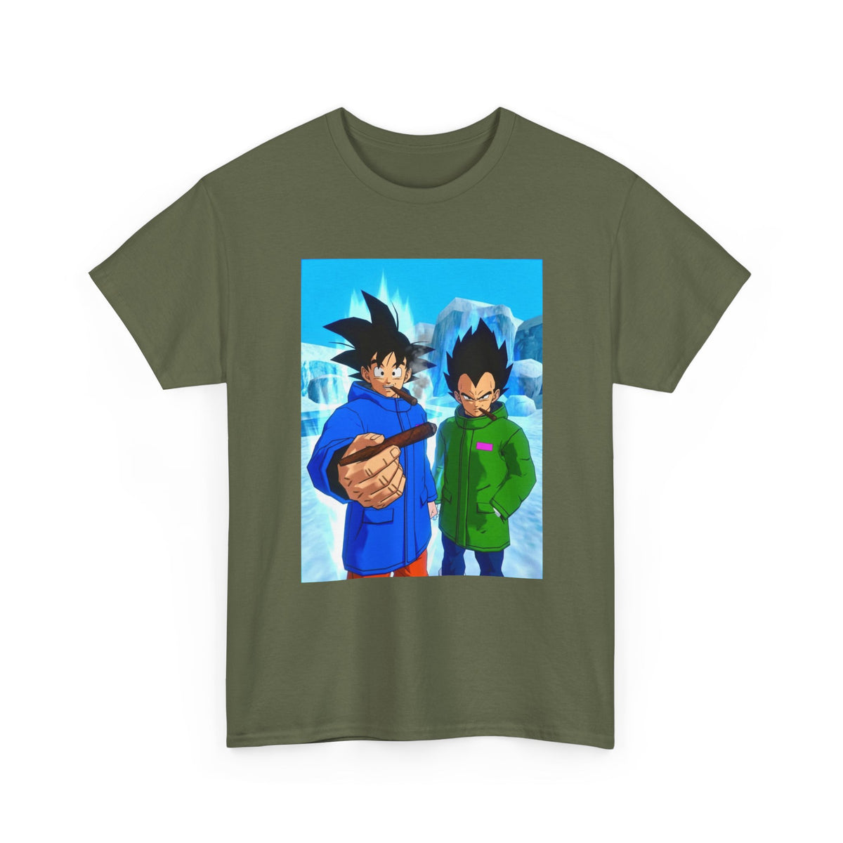 Goku and Vegeta Chilling in Icy Scene Tee