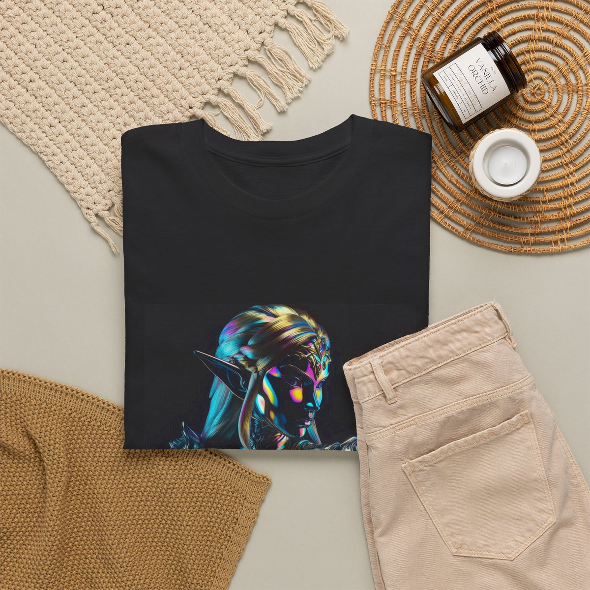 Holographic Elf Princess Chrome Armor Tee