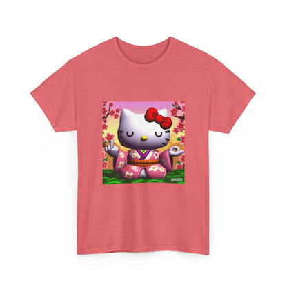 Kitty Meditating and Flipping Bird Tee