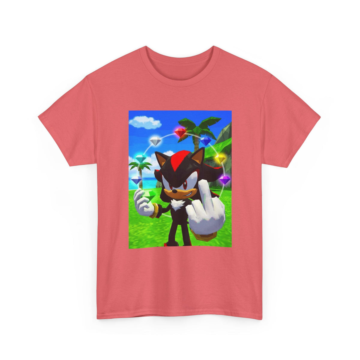 Shadow The Hedgehog With Chaos Emeralds Giving Finger