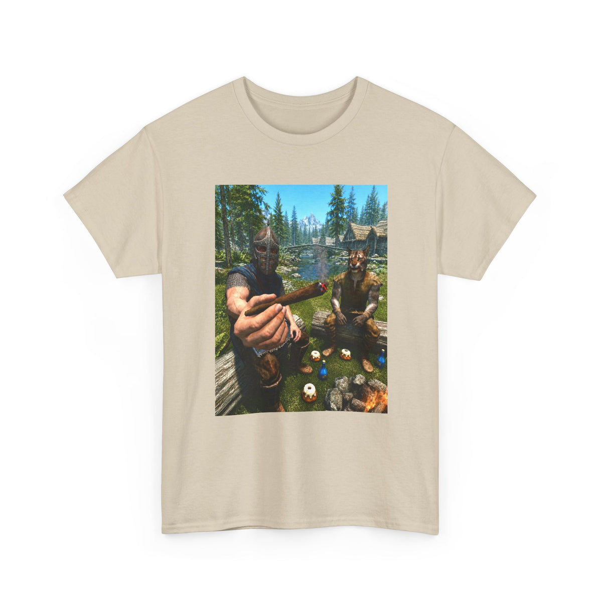 Dragonborn Khajiit Blazing In Skyrim Tee