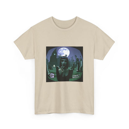 Goth Sim Smoking In Cemetery Moonlight Tee