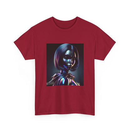 Holographic Cyberpunk Raven Stares Intensively
