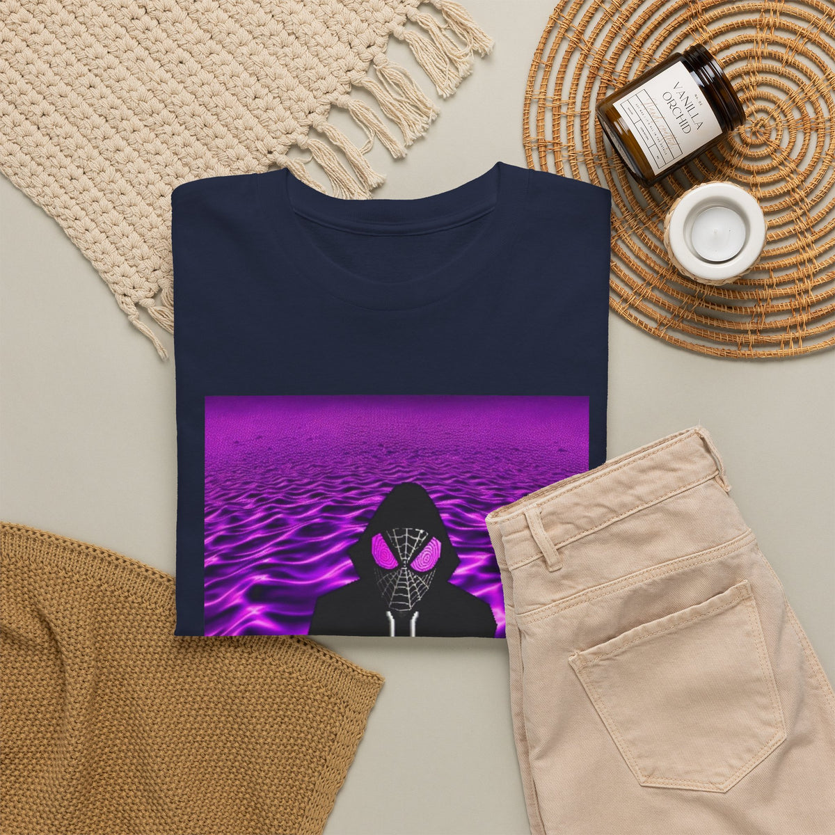 Spider-Hoodie With Purple Swirls Tee