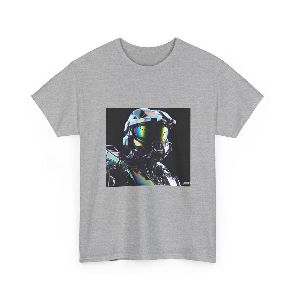 Holographic Cybernetic Sentinel Chrome Helmet Tee