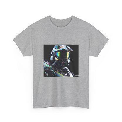 Holographic Cybernetic Sentinel Chrome Helmet Tee