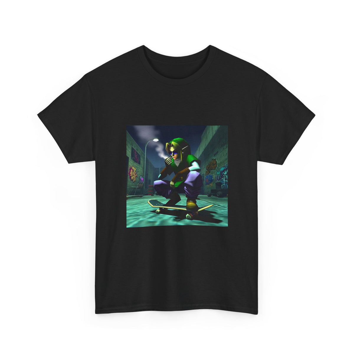 Skater Link Smoking In Dark Alley Tee