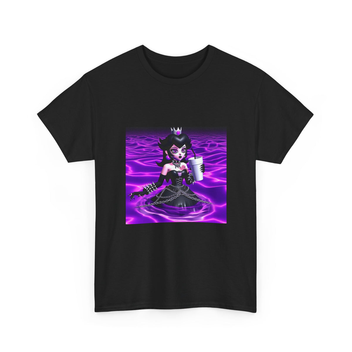 Goth Peach Wading In Purple Waves